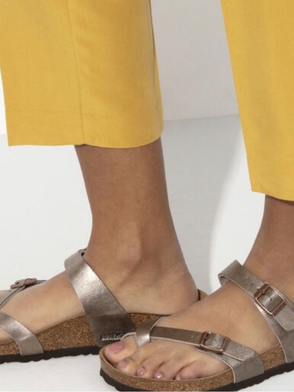 NEW Birkenstock Mayari Metallic Graceful Taupe Strappy Cork Sandals. Size 37
